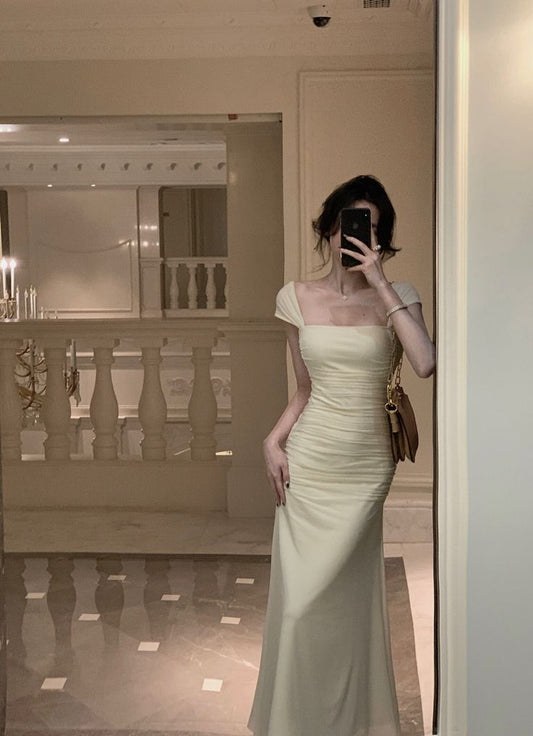 Robe de soirée mi-longue élégante et tendance, style vintage, moulante, pour bal de promo, fg5847