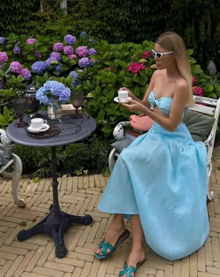 2 Pieces Sleeveless Light Sky Blue Satin Prom Dress fg5913