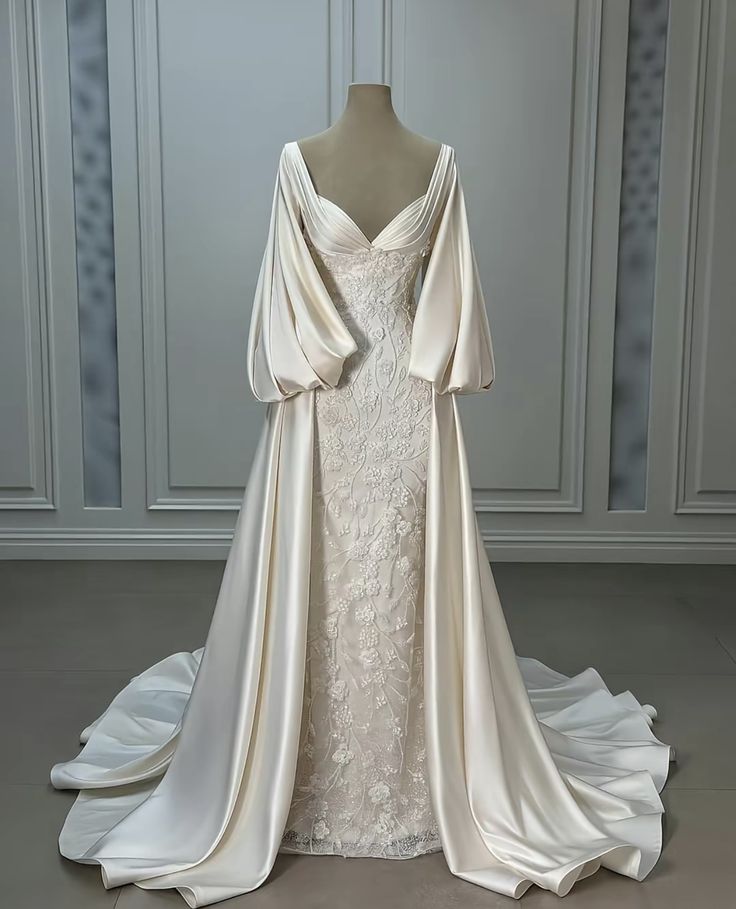 Luxury Wedding Dresses, Ivory Satin Lace A-line Bridal Gowns fg7651 formalgowns Luxury Wedding Dresses, Ivory Satin Lace A-line Bridal Gowns fg7651 formalgowns