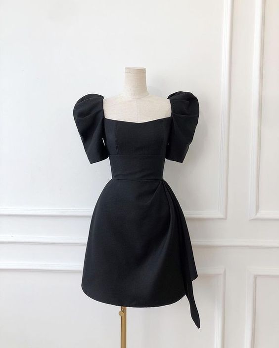 Cute black short prom dress,black hoco dress with short sleeves fg6250 formalgowns Cute black short prom dress,black hoco dress with short sleeves fg6250 formalgowns
