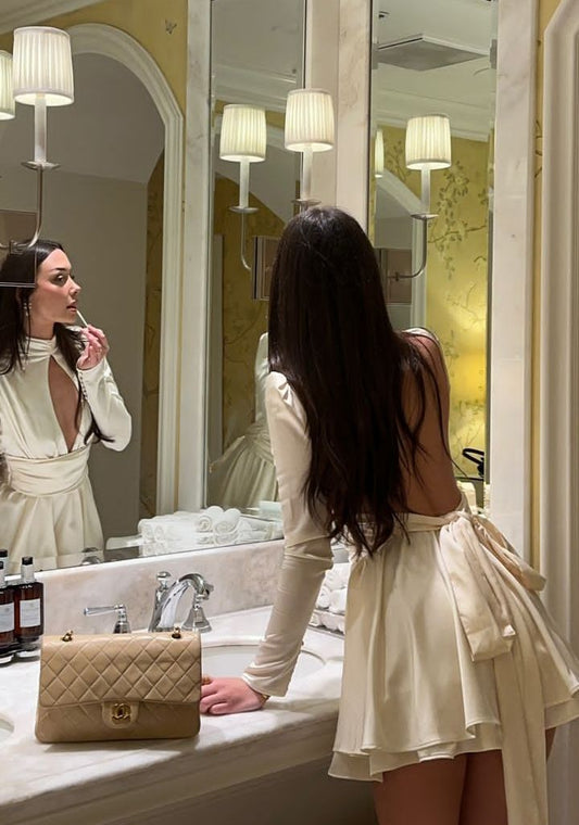 Robe courte blanche pour femme, tenue de soirée sexy, robe de soirée, fg6012