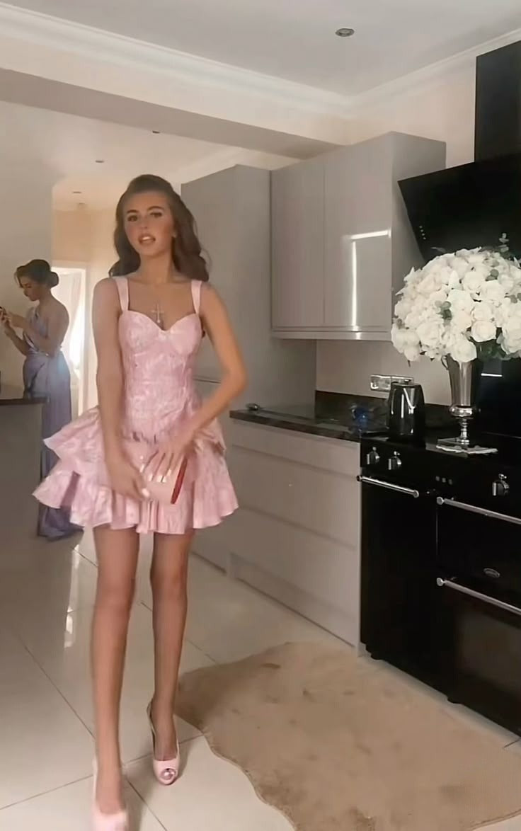Pink Short Evening Dress Homecoming Dress Short Party Dress fg7806