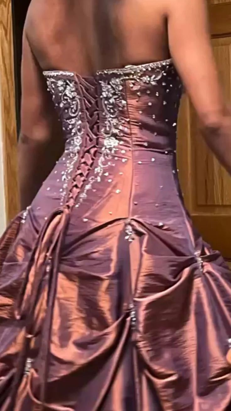Formal Wear Dresses Gorgeous Strapless A-Line Beading Vintage Long Prom Dress Formal Women's Dresses fg7631