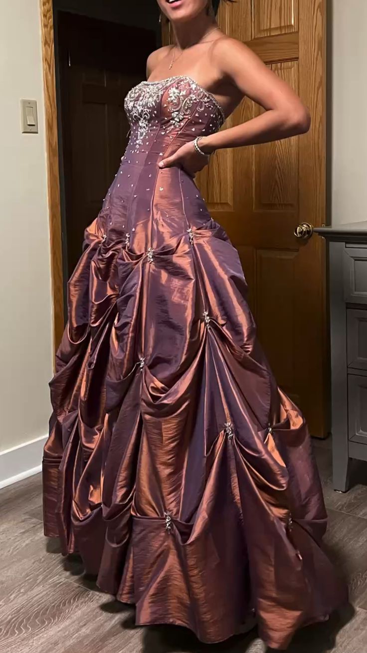 Formal Wear Dresses Gorgeous Strapless A-Line Beading Vintage Long Prom Dress Formal Women's Dresses fg7631