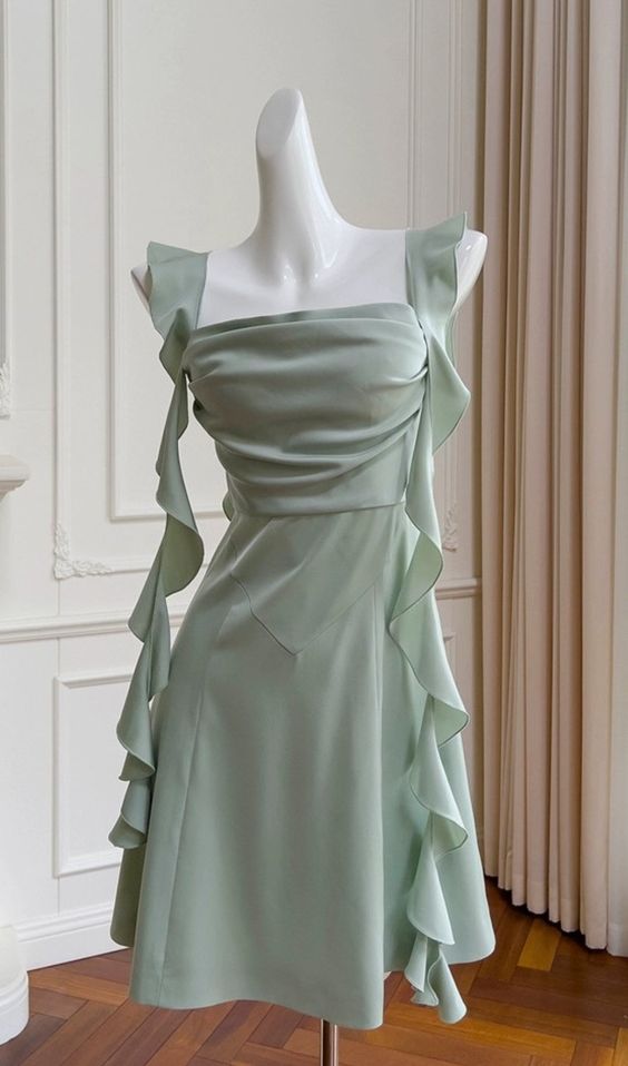 Sage Green Party Dress Short Prom Dress fg6030 formalgowns Sage Green Party Dress Short Prom Dress fg6030 formalgowns