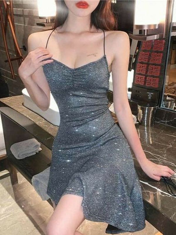 Sparkly Grey Spaghetti Straps Homecoming Dresses, Short Prom Dresses f formalgowns Sparkly Grey Spaghetti Straps Homecoming Dresses, Short Prom Dresses f formalgowns