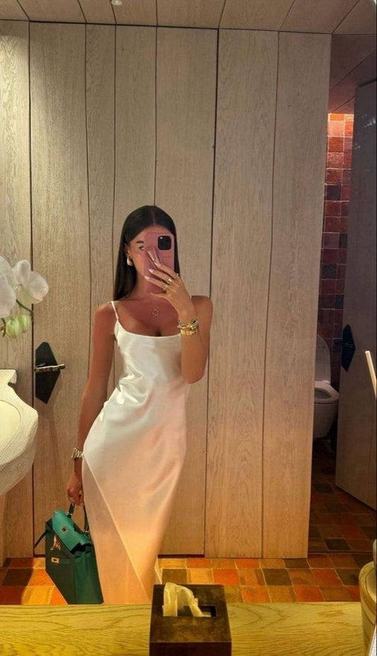 Robe longue à bretelles spaghetti et patchwork en maille fg6637