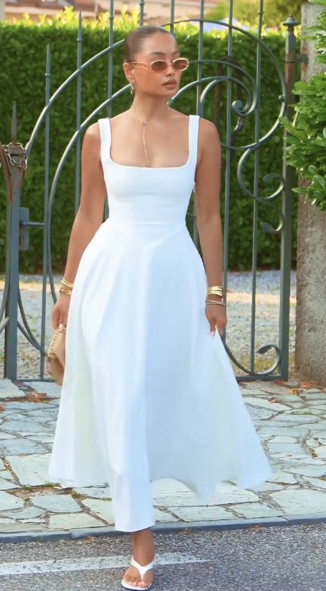 Simple White Satin A-Line Evening Dress Ankle Length Prom Dresses fg7413