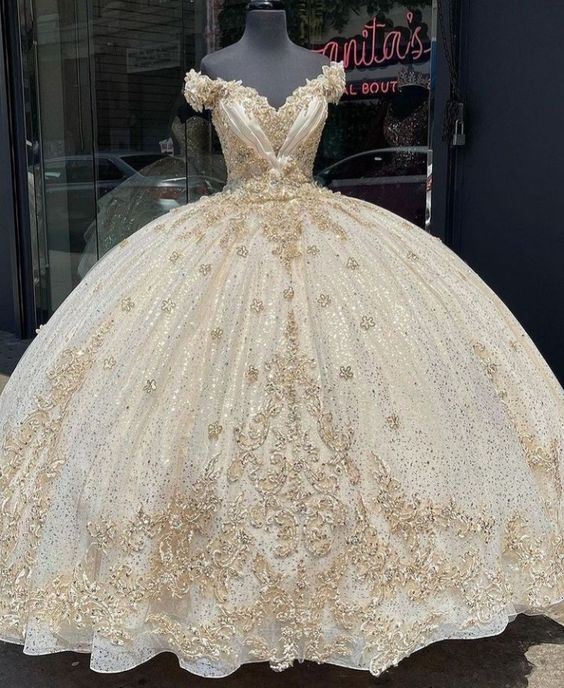 Glittering Quinceanera Dresses Lace Princess Dress Birthday Party Gowns Ball Gowns fg6576