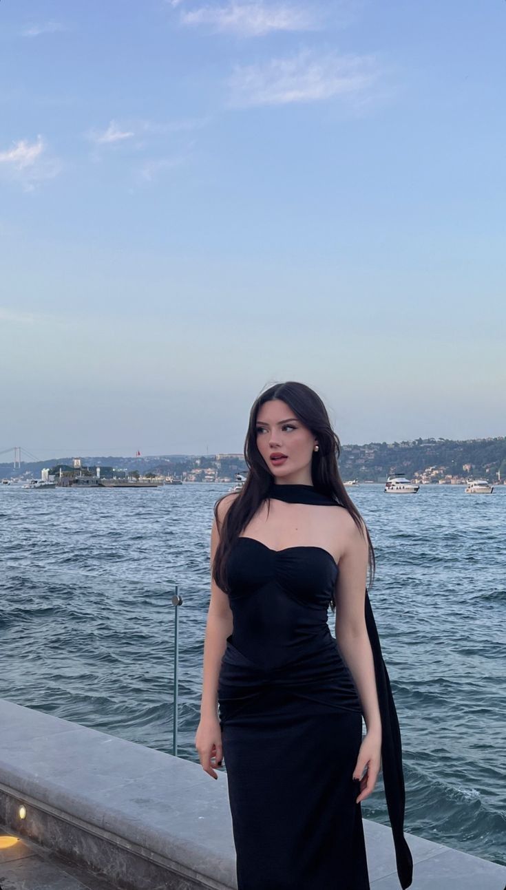 Robe de soirée fourreau longue noire, fg6670
