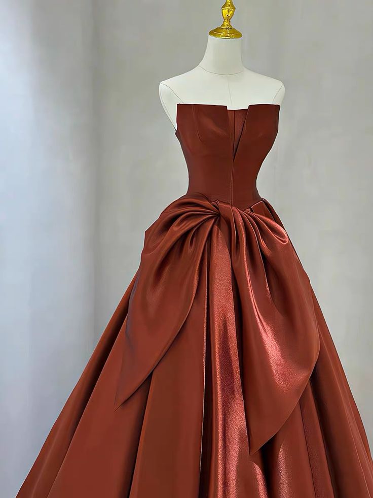 Evening Dress, Chic Party Dress, Strapless Prom Dress,satin Formal Dress,custom Made fg6752