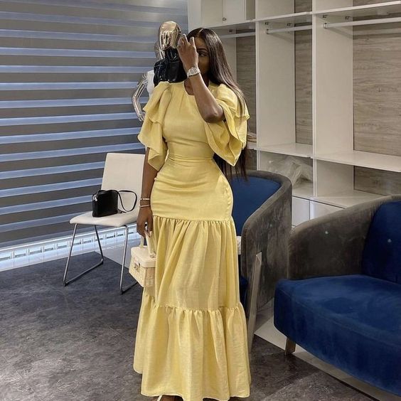 Yellow Long Formal Dress Evening Dresses fg6158