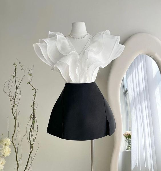 Short mini gown with ruffles cocktail party dress Homecoming Dress fg6110