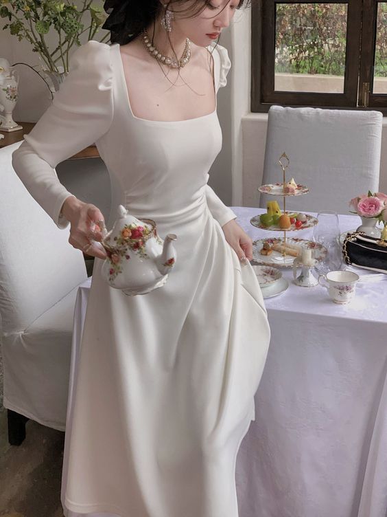 Mode Langarm Partykleid A-Linie Neue Mode Abendkleid fg6068