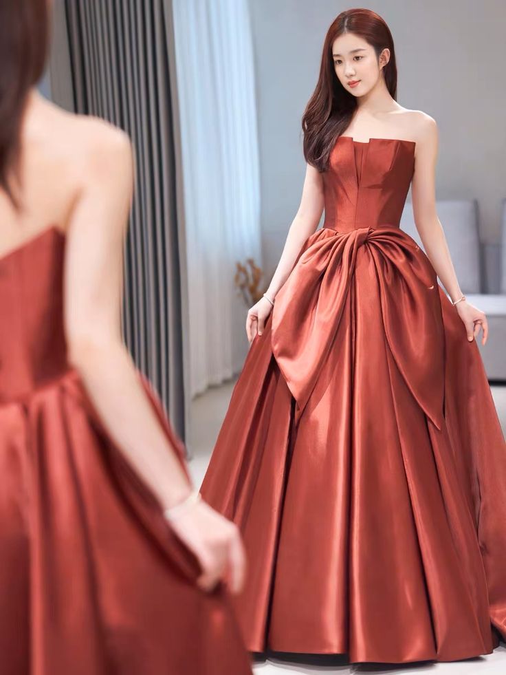 Evening Dress, Chic Party Dress, Strapless Prom Dress,satin Formal Dress,custom Made fg6752