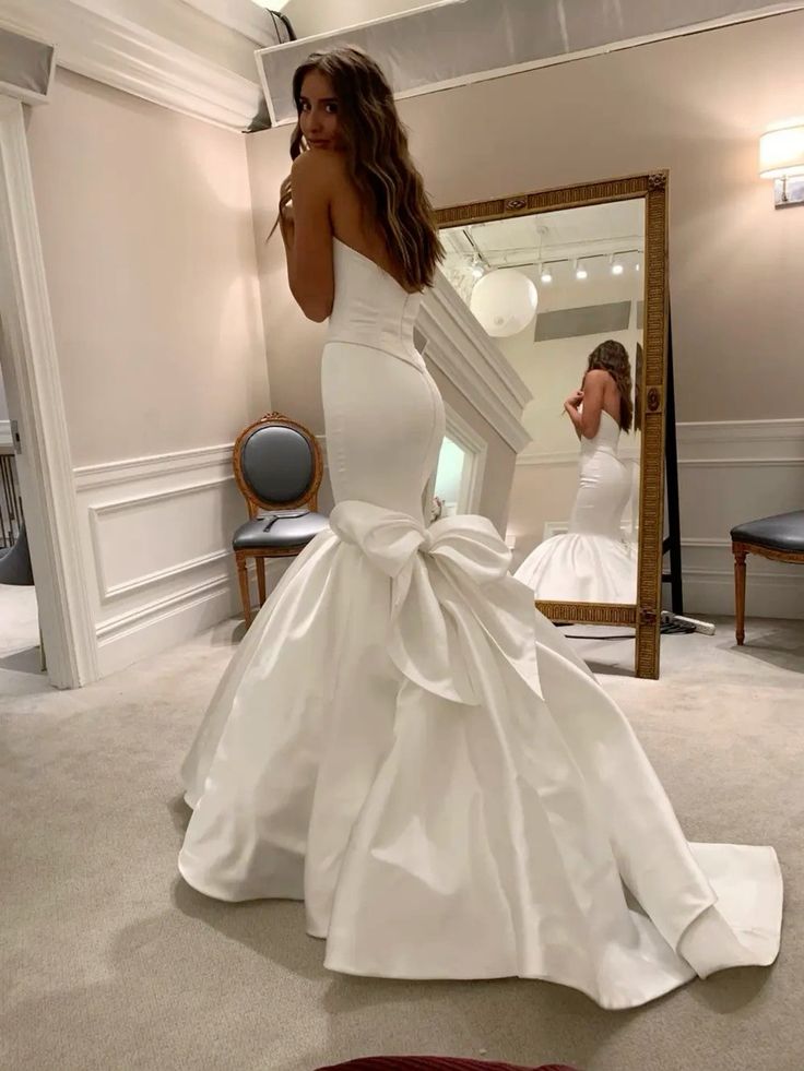mermaid simple wedding dresses Mermaid Strapless Long Sleeveless Simple Wedding Dresses fg6123 – formalgowns