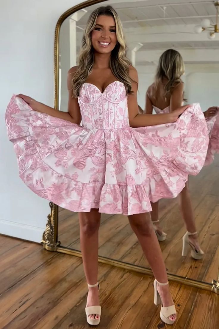 Robe de soirée trapèze à imprimé floral fg6367