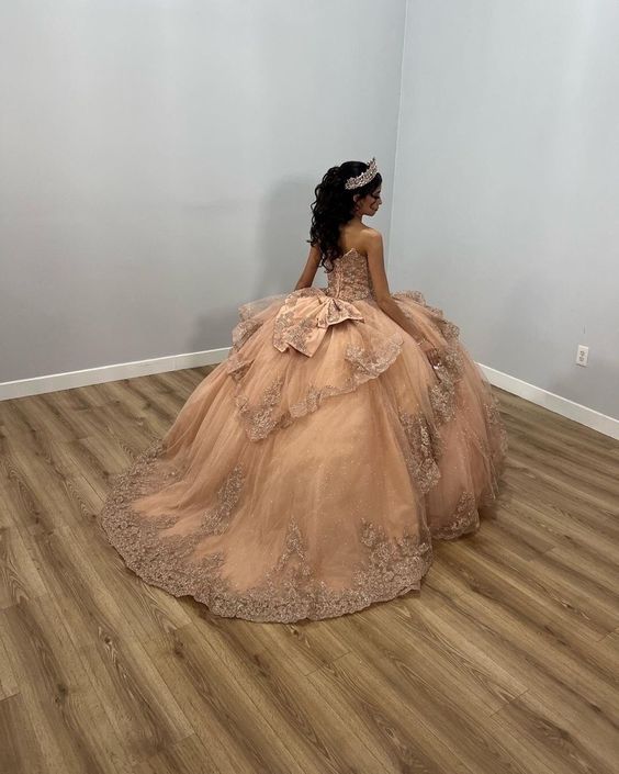 Champagne Shiny Off The Shoulder Ball Gown Quinceanera Dress Appliques formalgowns Champagne Shiny Off The Shoulder Ball Gown Quinceanera Dress Appliques formalgowns