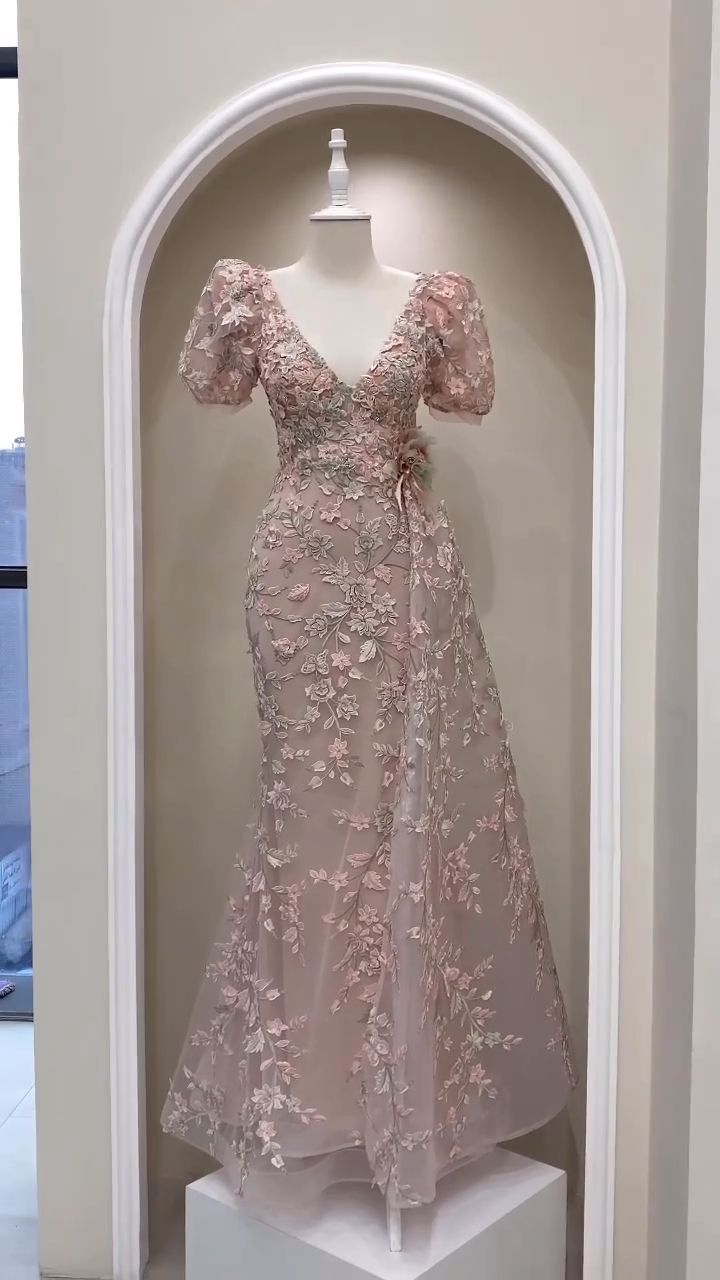 Elegant Mermaid 3D Floral Lace Prom Dress fg5684 formalgowns Elegant Mermaid 3D Floral Lace Prom Dress fg5684 formalgowns