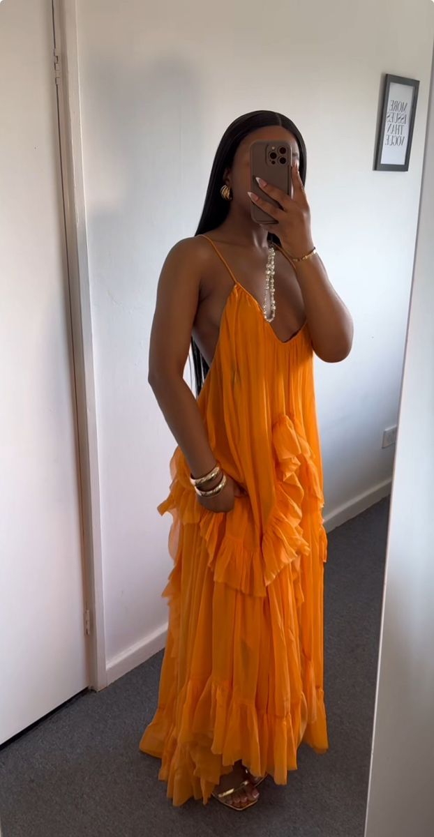 Sexy Orange Dress Long Evening Party Gowns fg7448 – formalgowns