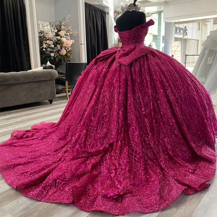 Sparkly Quinceanera Dress Off Shoulder A Line Birthday Party Princess Ball Gown fg7950