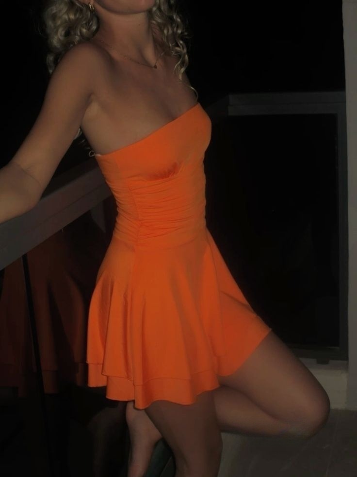 A Line Orange Homecoming Dress Short Evening Dress Cocktail Dresses Sh – formalgowns A Line Orange Homecoming Dress Short Evening Dress Cocktail Dresses Sh – formalgowns