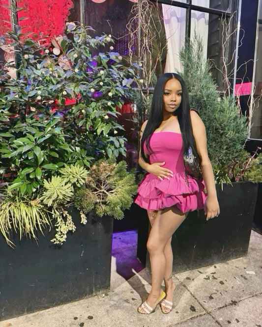 Robe de soirée courte et élégante sans bretelles, fg6517