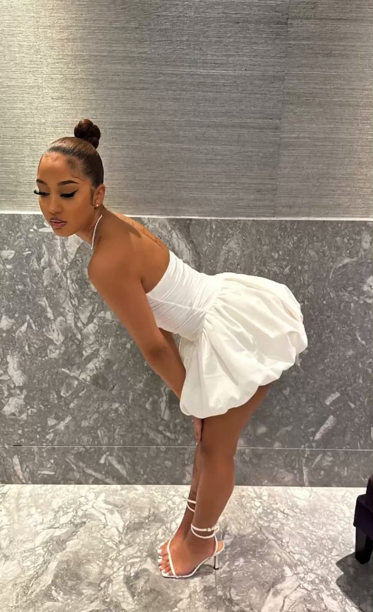 Robe de soirée courte blanche trapèze, robe de cocktail, robe de soirée courte fg7919