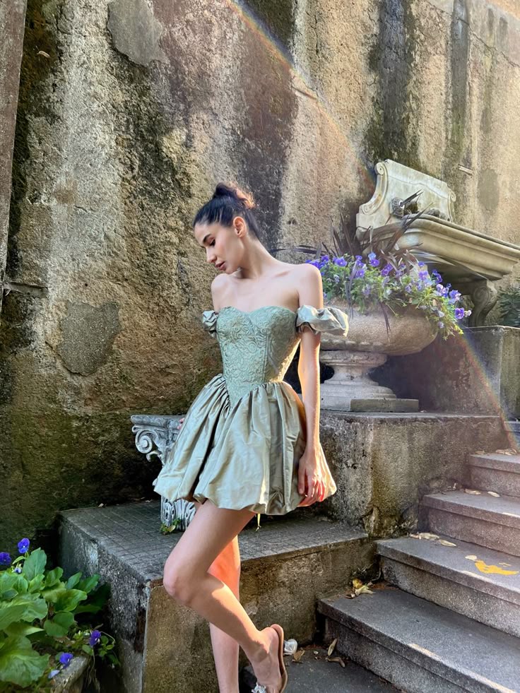 A Line Sage Short Prom Dress Birthday Party Dress Homecoming Dress fg8134