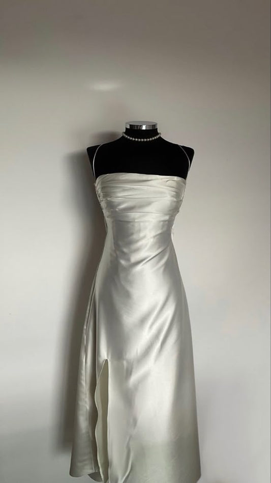 Robe de bal sexy à bretelles spaghetti et fente fg6492