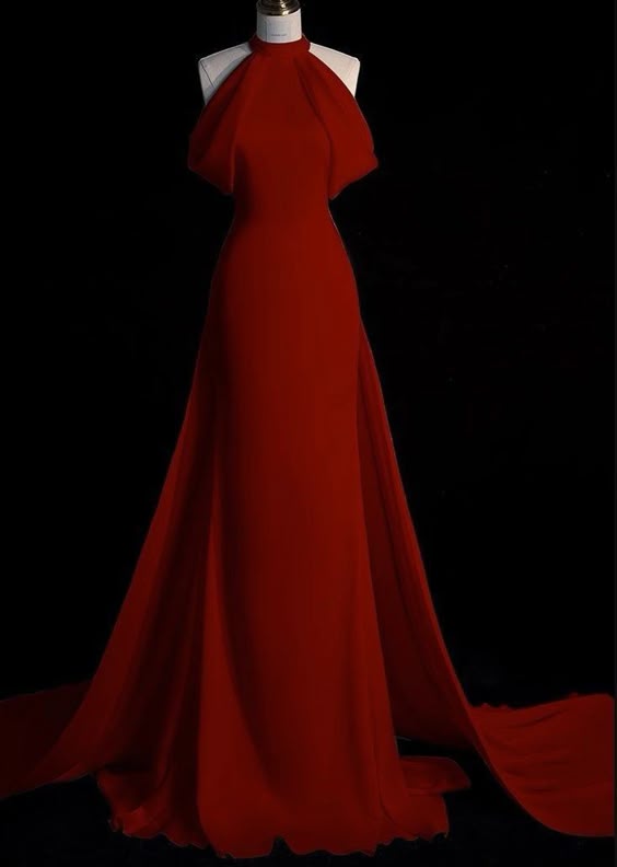 red dress with trail Elegant Red Trail Gown - Pre Wedding Gowns Rental Hyderabad