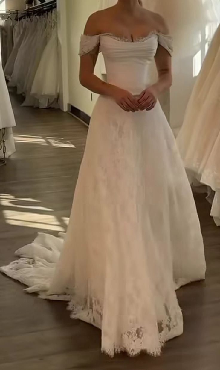 A Line White Off Shoulder Long Princess Wedding Dress fg8132 formalgowns A Line White Off Shoulder Long Princess Wedding Dress fg8132 formalgowns