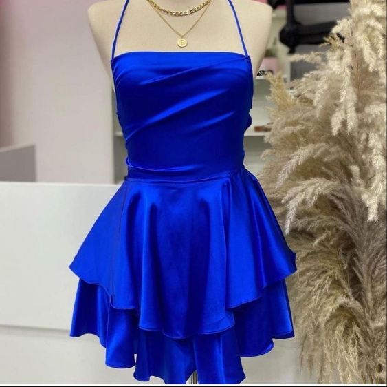 Vintage A line Royal Blue Birthday Outfits Satin Homecoming Dress fg63 formalgowns Vintage A line Royal Blue Birthday Outfits Satin Homecoming Dress fg63 formalgowns
