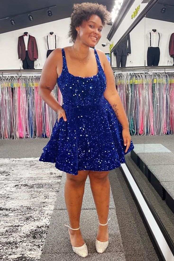 A-Line Square Neck Sequin Short Party Dress Homecoming Dress fg6455 formalgowns A-Line Square Neck Sequin Short Party Dress Homecoming Dress fg6455 formalgowns