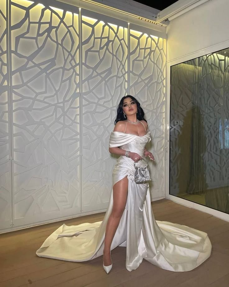 Robe longue plissée en satin vintage pour femme, élégante robe de soirée fg7491