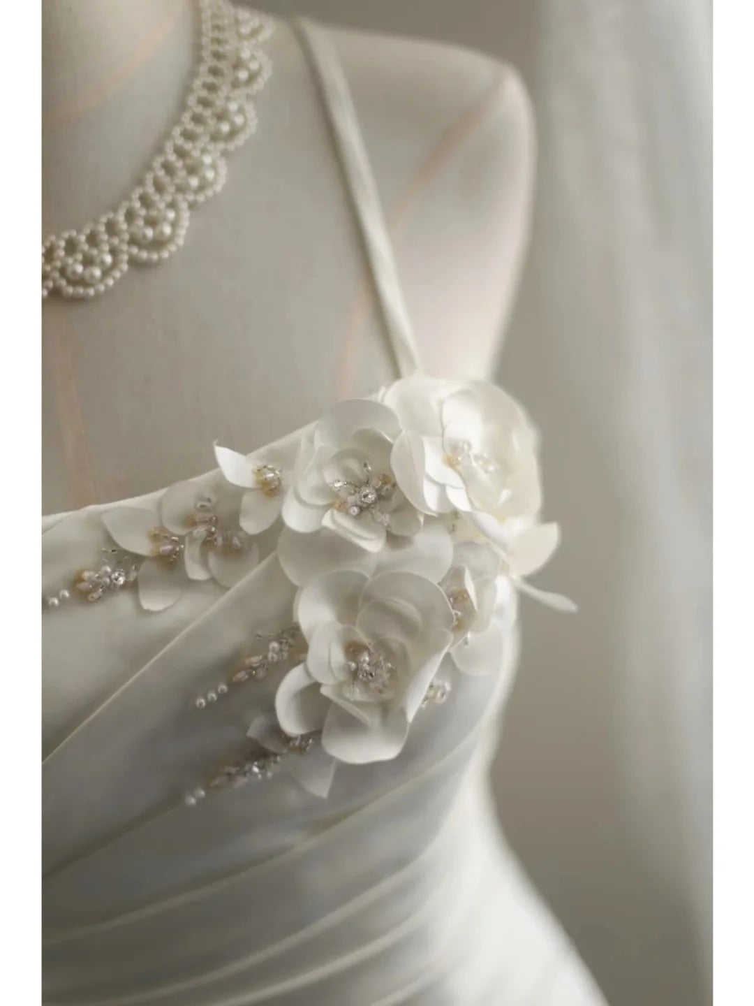 Mermaid White Party Dress Long Evening Dress Princess Wedding Dress fg8108