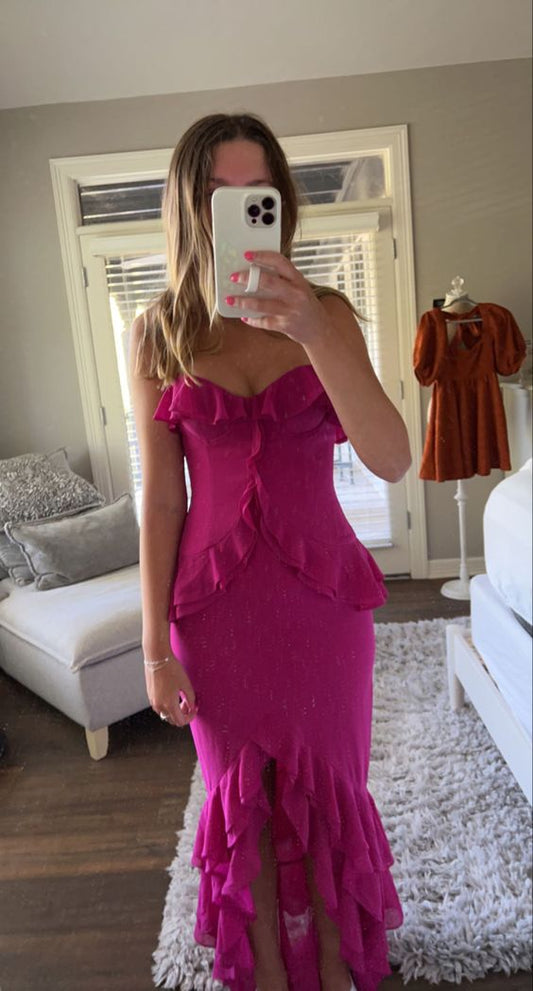 Robe de bal fourreau à bretelles, robe de soirée superposée fg6346