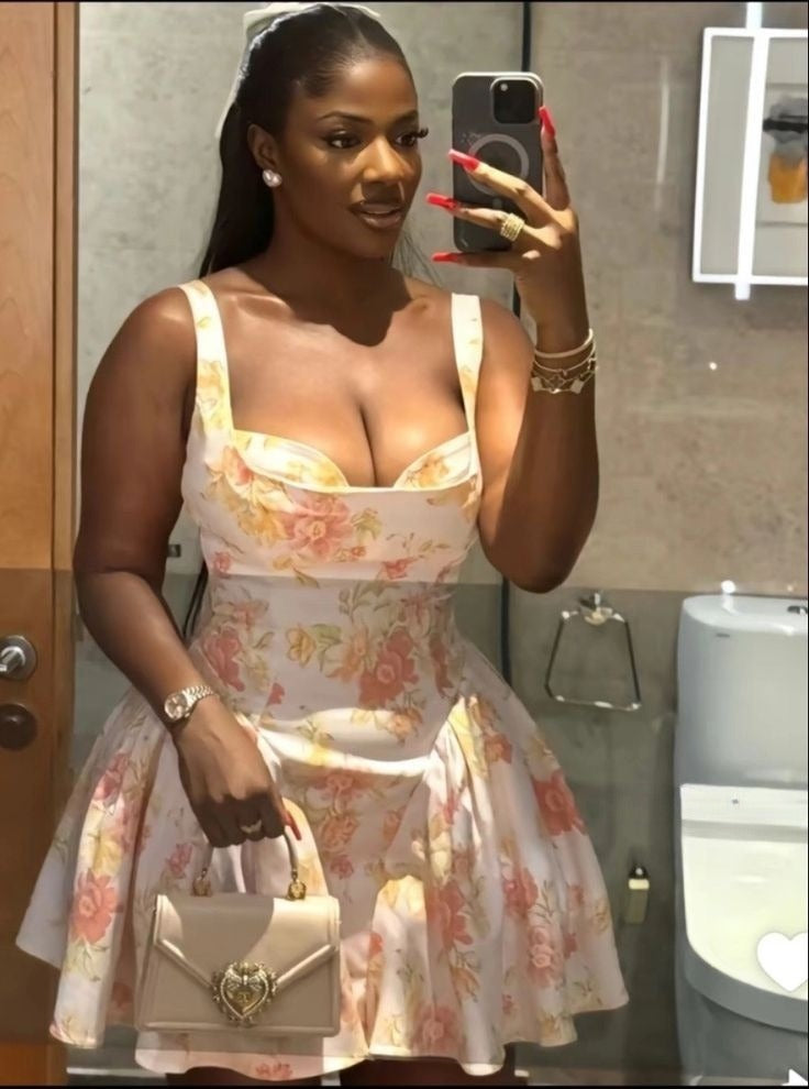 A Line Floral Print Birthday Outfit Short Evening Dress Cocktail Dresses Short Party Dress fg7983