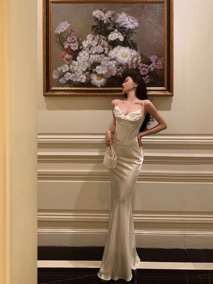 Ivory Sheath Satin Long Prom Dress Formal Party Dress fg5858 Ivory Sheath Satin Long Prom Dress Formal Party Dress fg5858