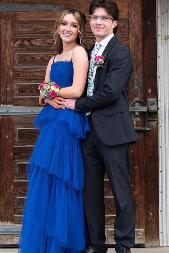 A-line Spaghetti Straps Long Prom Dress fg5448