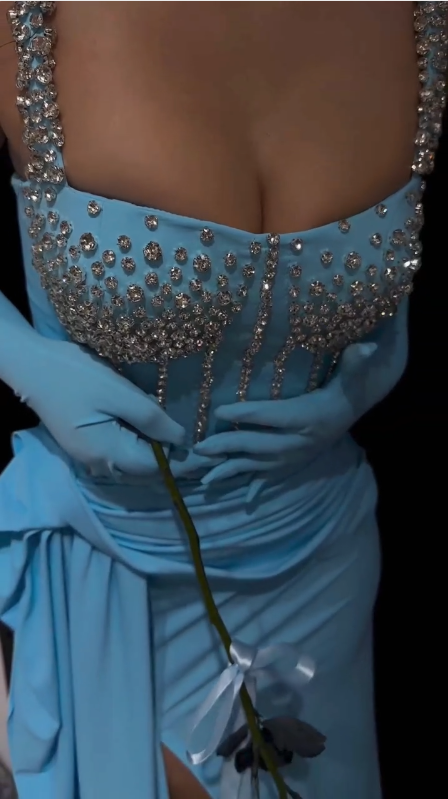 Blue Sparkly Sexy Long Prom Dress Formal Evening Dress fg7544