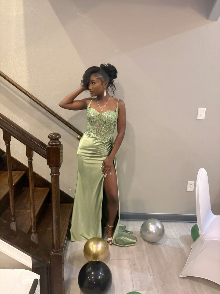 Pretty Sparkly Mermaid Strapless Black Prom Dress With Slit Black Girl Graduation Dress D2530