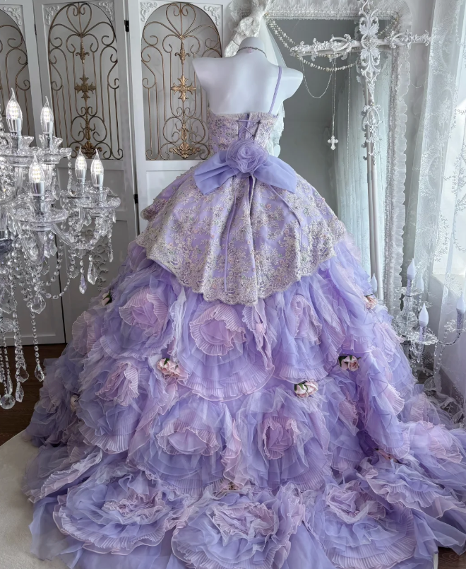 Ball Gown Lilac Sweet 16 Birthday Dress Prom Party Dress Evening Dress fg8649