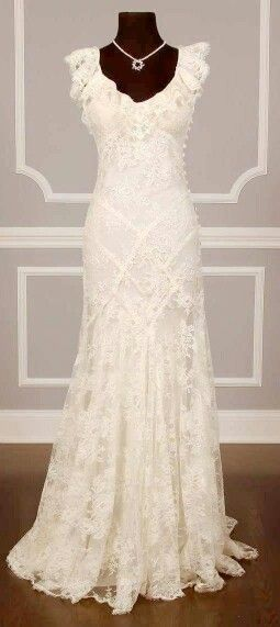 A Line Lace Vintage Wedding Dresses Retro Bride Gown fg8373