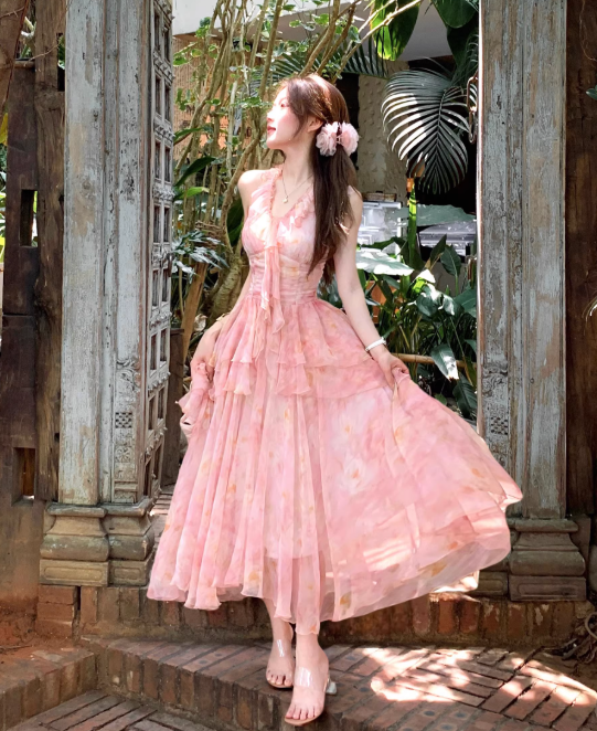 Stunning floral print dress perfect for a spring vacation gorgeous maxi dress A03