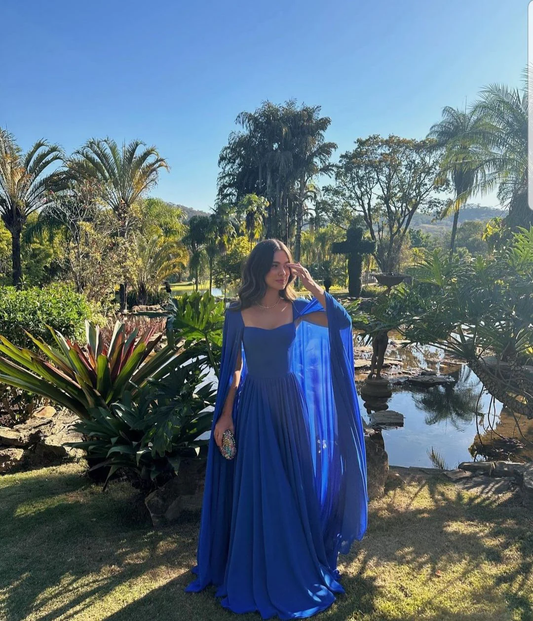 Superbe robe de bal trapèze bleu roi, robe princesse fg6827