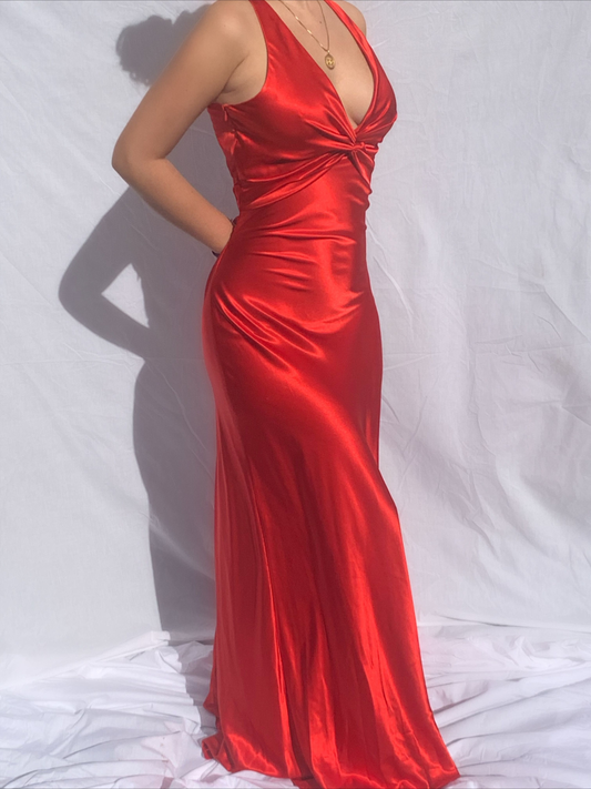 Robe de soirée longue rouge, robe de bal, fg6927