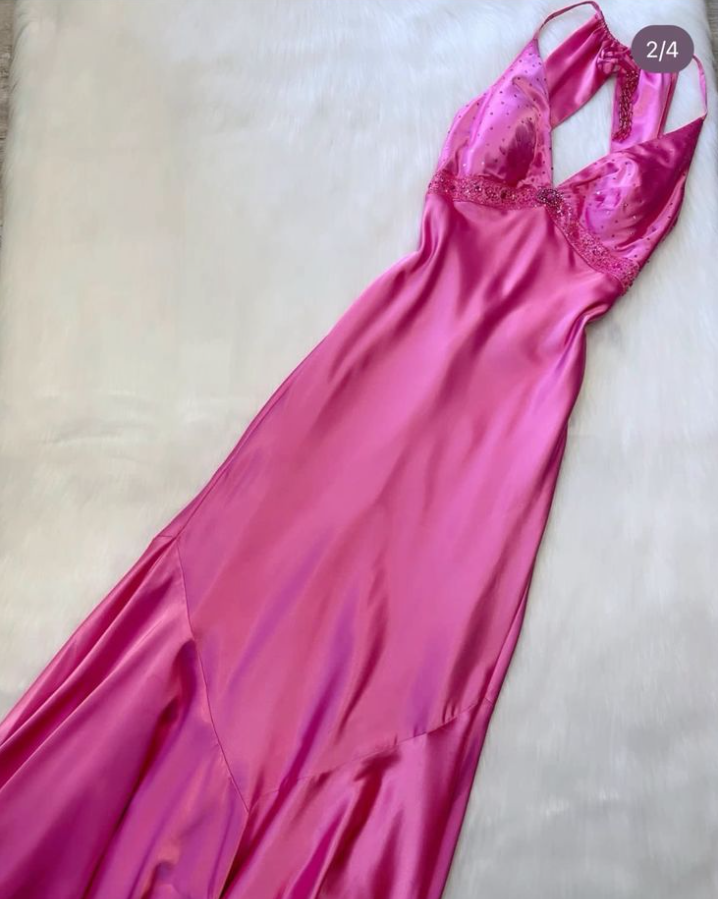 hot pink prom dress Vintage V Neck Long Party Dress fg6831 formalgowns hot pink prom dress Vintage V Neck Long Party Dress fg6831 formalgowns
