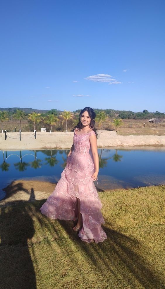 Off the Shoulder Corset Tiered Long Prom Dress fg5288