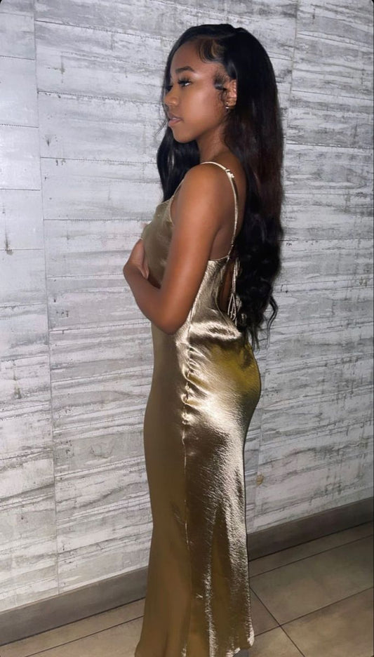 Hochwertiges Spaghettiträger-Brautjungfernkleid Party-Ballkleid fg4370